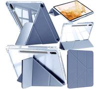 A-BEAUTY Case Compatible with Samsung Galaxy Tab S8 Plus 2022 / S7 FE 2021 / S7 Plus 2020 12.4-Inch, Shockproof Clear Cover, 6-in-1 Y-Shaped Trifold Stand, Auto Wake/Sleep, Lavender