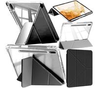 A-BEAUTY Case Compatible with Samsung Galaxy Tab S8 Plus 2022 / S7 FE 2021 / S7 Plus 2020 12.4-Inch, Shockproof Clear Cover, 6-in-1 Y-Shaped Trifold Stand, Auto Wake/Sleep, Black