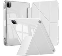 A-BEAUTY Case Compatible with Xiaomi Pad 5/5 Pro 11 Inch 2021 with Pen Holder, Shockproof Clear Cover, 6-in-1 Y-Shaped Trifold Stand, Auto Wake/Sleep, White