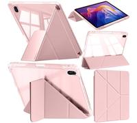 A-BEAUTY Case Compatible with Xiaomi Redmi Pad 2 11 Inch 2025 with Pen Holder, Shockproof Clear Cover, 6-in-1 Y-Shaped Trifold Stand, Auto Wake/Sleep, Pink