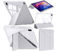 A-BEAUTY Case Compatible with Xiaomi Redmi Pad 2 11 Inch 2025 with Pen Holder, Shockproof Clear Cover, 6-in-1 Y-Shaped Trifold Stand, Auto Wake/Sleep, Light Grey