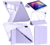 A-BEAUTY Case Compatible with Xiaomi Redmi Pad 2 11 Inch 2025 with Pen Holder, Shockproof Clear Cover, 6-in-1 Y-Shaped Trifold Stand, Auto Wake/Sleep, Lilac Purple