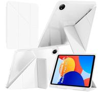 A-BEAUTY Case Compatible with Xiaomi Redmi Pad SE 8.7 Inch 4G 2024 with Pen Holder, Shockproof Clear Cover, 6-in-1 Y-Shaped Trifold Stand, Auto Wake/Sleep, White
