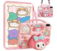 A-BEAUTY Kids Case Compatible with Honor Pad X8a 11 inch 2024, Honor Pad X9 11" 2024, Shockproof Silicone Cartoon Melody Cover with Handle Stand, Shoulder Strap