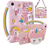 A-BEAUTY Kids Case Compatible with Huawei MatePad 11 2023/2021, Shockproof Silicone Cartoon Unicorn Cover with Handle Stand, Shoulder Strap