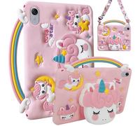 A-BEAUTY Kids Case Compatible with Huawei MatePad 11.5 / MatePad Air 11.5 Inch 2023, Shockproof Silicone Cartoon Unicorn Cover with Handle Stand, Shoulder Strap