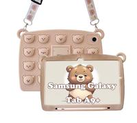 A-BEAUTY Kids Case Compatible with Samsung Galaxy Tab A11+ Plus 2025(SM-X230/X235/X236)/Tab A9+ Plus 2023(SM-X210/X215/X216/X218) 11 Inch, Shoulder Strap, Brown Bear