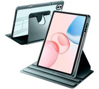 A-BEAUTY Rotating Case Compatible with Honor Pad 10 12.1 Inch 2025 with Pen Holder, 360° Rotation Stand Shockproof Cover Clear Back, Auto Wake/Sleep, Dark Green