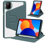 A-BEAUTY Rotating Case Compatible with Honor Pad X7 2025 8.7 Inch with Pen Holder, 360° Rotation Stand Shockproof Cover Clear Back, Dark Green