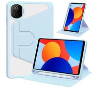A-BEAUTY Rotating Case Compatible with Honor Pad X7 2025 8.7 Inch with Pen Holder, 360° Rotation Stand Shockproof Cover Clear Back, Sky Blue