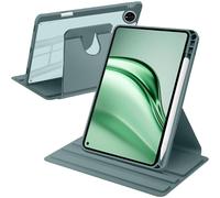 A-BEAUTY Rotating Case Compatible with Huawei MatePad Mini 2025 8.8 Inch with Pen Holder, 360° Rotation Stand Shockproof Cover Clear Back, Auto Wake/Sleep, Dark Green