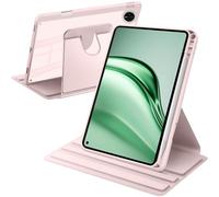 A-BEAUTY Rotating Case Compatible with Huawei MatePad Mini 2025 8.8 Inch with Pen Holder, 360° Rotation Stand Shockproof Cover Clear Back, Auto Wake/Sleep, Pink