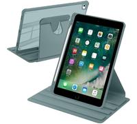 A-BEAUTY Rotating Case Compatible with iPad 9.7 Inch (6th/5th Generation 2018/2017) / iPad Air 2/Air 1, with Pencil Holder, Shockproof Cover Clear Back, Auto Wake/Sleep, Dark Green