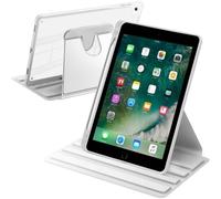 A-BEAUTY Rotating Case Compatible with iPad 9.7 Inch (6th/5th Generation 2018/2017) / iPad Air 2/Air 1, with Pencil Holder, Shockproof Cover Clear Back, Auto Wake/Sleep, Gray