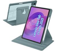A-BEAUTY Rotating Case Compatible with Lenovo Idea Tab 11 Inch 2025 (TB-336ZU/TB-336FU) with Pen Holder, 360° Rotation Stand Shockproof Cover Clear Back, Auto Wake/Sleep, Dark Green