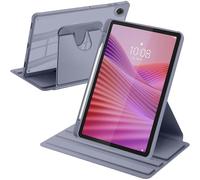 A-BEAUTY Rotating Case Compatible with Lenovo Tab 10.1 Inch 2025 TB311FU/TB311XU with Pen Holder, 360° Rotation Stand Shockproof Cover Clear Back, Auto Wake/Sleep, Lavender