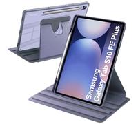 A-BEAUTY Rotating Case Compatible with Samsung Galaxy Tab S10 FE Plus 13.1 Inch 2025 (SM-X620/X626/X626B) with S Pen Holder, Shockproof Cover Clear Back, Auto Wake/Sleep, Lavender