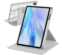 A-BEAUTY Rotating Case Compatible with vivo Pad SE 12.3 Inch 2025 with Pen Holder, 360° Rotation Stand Shockproof Cover Clear Back, Auto Wake/Sleep, Silver