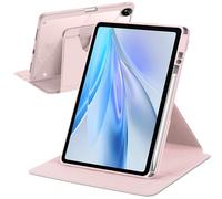 A-BEAUTY Rotating Case Compatible with vivo Pad SE 12.3 Inch 2025 with Pen Holder, 360° Rotation Stand Shockproof Cover Clear Back, Auto Wake/Sleep, Pink