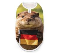 A Beaver Holding A German Flag Cute Dog Vest Pet Clothes Sleeveless Shirt