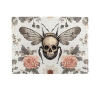 A Bee With A Skeleton Behind It Wooden Puzzle 500 Piece Jigsaw Puzzle for Adults Challenging Puzzle for Game Size 15"x20.4"
