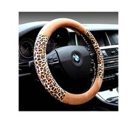 (A Beige Leopard Print, default) New winter leopard print anti-slip steering wheel cover car steering wheel cover car handle cover fashionable universal