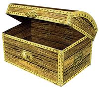 A Beistle Creation 50356 Treasure Chest Box, Paper, Multicolored
