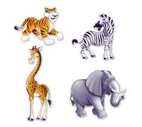 A Beistle Creation 54215 Jungle Animal Cutouts, Paper, Multicolor