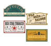 A Beistle Creation Old Style Western Sign Cutouts (4/Pkg)