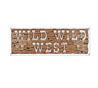 A Beistle Creation Wild West Sign Banner, Multicolor, One size 57676