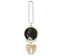 A Bernese Dog Car Pendant, Rear View Mirror Hanging Ornament, Auto Decor for Rearview Mirror, Keychain Golden-Style