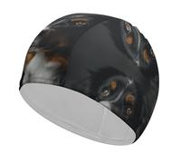 A Bernese Dog Swim Cap for Adult, Elastic Fabric Swimming Cap, Comfortable Bathing Cap for Long & Short Hair