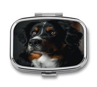 A Bernese Dog Travel Pill Organizer Portable Daily Waterproof Pill Case Small Medicine Storage Container for Vitamins Fish Oil Cod Liver Oil Earplug Storage