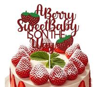 A Berry Sweet Baby Is On The Way Baby Shower Decorations One Cake Topper Strawberry Cake Toppers Summer Strawberry Theme Party Decorations Welcome Newbaby Birthday Gender Reveal for Kids Supplies