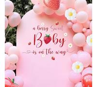 A Berry Sweet Baby Is On The Way Decal - A Berry Sweet Baby Is On The Way Decorations, Berry Sweet Baby Shower Decorations, Strawberry First Birthday Decoration for Girl, 1st Party Supplies for Girl