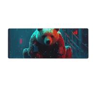A Big Bear Propping Itself Up On The Ground With Both Hands Mouse Pad In Big Extended Non-Slip Rubber Base Mousepad With Stitched Edges Gaming Pc Desktop Large Mouse Pad 11.8x31.5