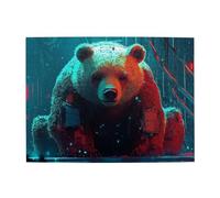 A Big Bear Propping Itself Up On The Ground With Both Hands Wooden Puzzle 500 Piece Jigsaw Puzzle For Adults Challenging Puzzle For Game Size 15"X20.4"