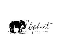 a Big Elephant Silhouette on African Wildlife Character icon Symbol Badge Emblem Vinyl Wall Stickers 28x87cm Multi Color Selection Black