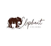 a Big Elephant Silhouette on African Wildlife Character icon Symbol Badge Emblem Wall Stickers 44.8x139.2cm It Won't Fall Off Coffee