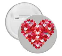 A Big Heart Small Hearts Badge Metal Round Pins, Lightweight Brooch for Backpack, Fashion Button Pins Badge for Shirts, Jackets, Shawl Coat, Unisex, 12PCS, Tinplate, metal round pins