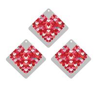 A Big Heart Small Hearts Car Air Freshener, 3 Pcs Rhombus Hanging Air Freshener Cards, Long Lasting Fragrance Scented Cards for Car, Home, Office Gray-style