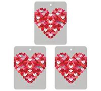 A Big Heart Small Hearts Car Air Freshener, 3 Pcs Square Hanging Air Freshener Cards, Long Lasting Fragrance Scented Cards for Car, Home, Office Gray-style