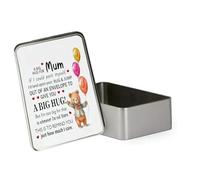 A Big Hug for Mum, Mothers Day Gift for Mom, Metal Tin Storage Box Biscuit Chocolate Tin Emergency Stuff Tin. (Rectangular)