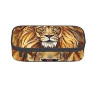 A Big Lion Head Print Pencil Bag Pen Case, Large Capacity Stationery Pouch Pencil Holder Desk Organizer for School Office Supplies