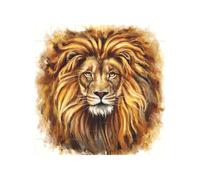 A Big Lion Head Printed Square Jigsaw Puzzle 12.8x12.8 CM, Puzzle Challenging Game for Adults Gifts, Family Fun Decorative Wall Decor