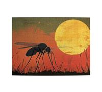 A Big Mosquito Under The Setting Sun Wooden Puzzle 500 Piece Jigsaw Puzzle for Adults Challenging Puzzle for Game Size 15"x20.4"