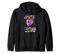 A Big Piece Of My Heart Has Autism And He's My Son Zip Hoodie