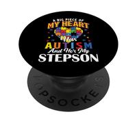 A Big Piece of My Heart Has Autism and He's My Stepson PopSockets Adhesive PopGrip