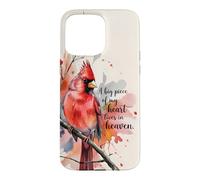 A Big Piece Of My Heart Lives In Heaven Cardinal Watercolor Case for iPhone 15 Pro Max