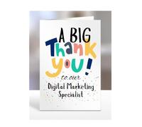 A big thank you our Digital Marketing Specialist, Card for Men, Women, Presents for Christmas, Female, Male, Him, Her, Thankyou, Greetings cards, A5-263a_246